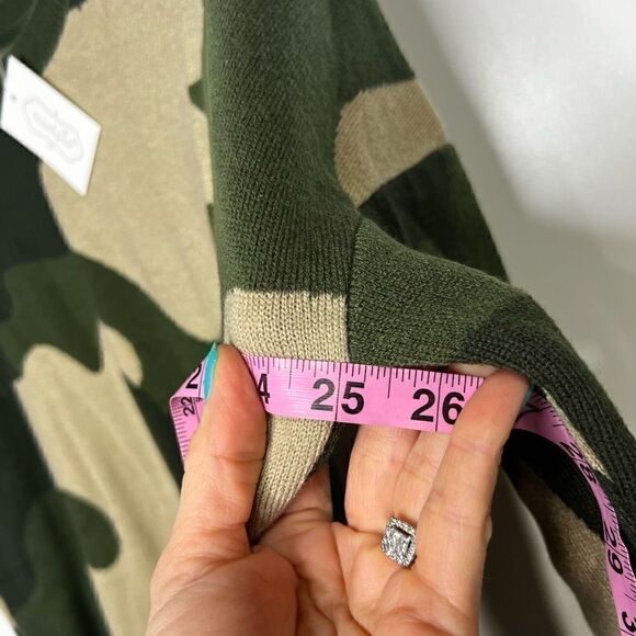 Mud Pie Camouflage Green Tan Autumn Jacquard Sweater NWT! - Picture 10 of 12